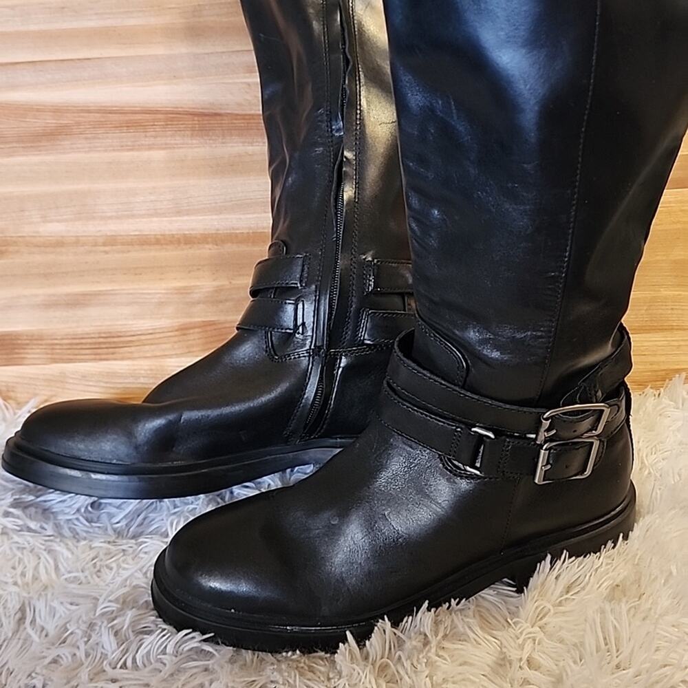 SAM EDELMAN FREDA TALL LEATHER RIDING BOOTS WOMENS SIZE 8.5 BLACK - Picture 3 of 16
